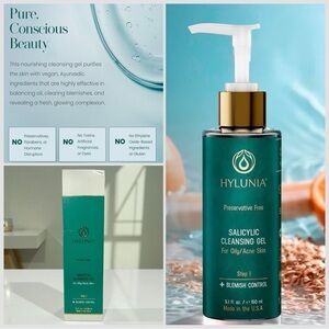 Hylunia Salicylic Cleansing Gel For Oily &‎ Acne Prone Skin, 5.1 oz. Step 1, NIB
